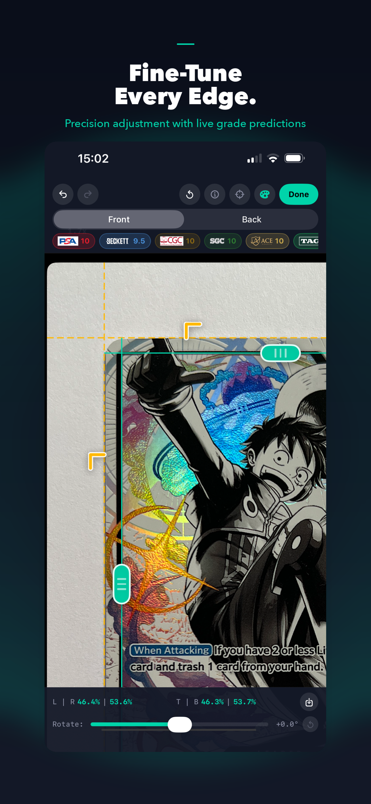 Manual edge adjustment with precision controls